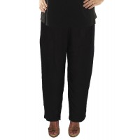 6X Solid Black FLAT RAYON "Tapered" Pant (exchange)