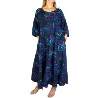 Women's Plus Size Dress - Aztec Blue Delia with Pockets