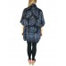 Women's Plus Size Tunic - Light Weight Rayon Black Blue Palm