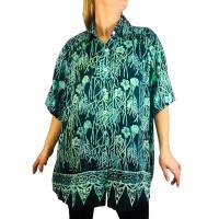 Women's Plus Size Tunic - Light Weight Rayon Emerald Bay 