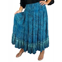 Women's Plus Size Tiered Skirt -Light Weight Rayon Sea-Breeze