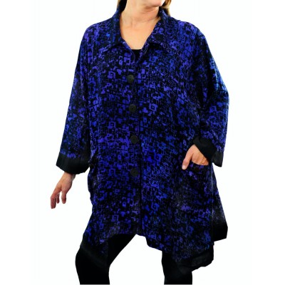 Women's Plus Size Jacket - Bali Blue COMBO Zinnia 