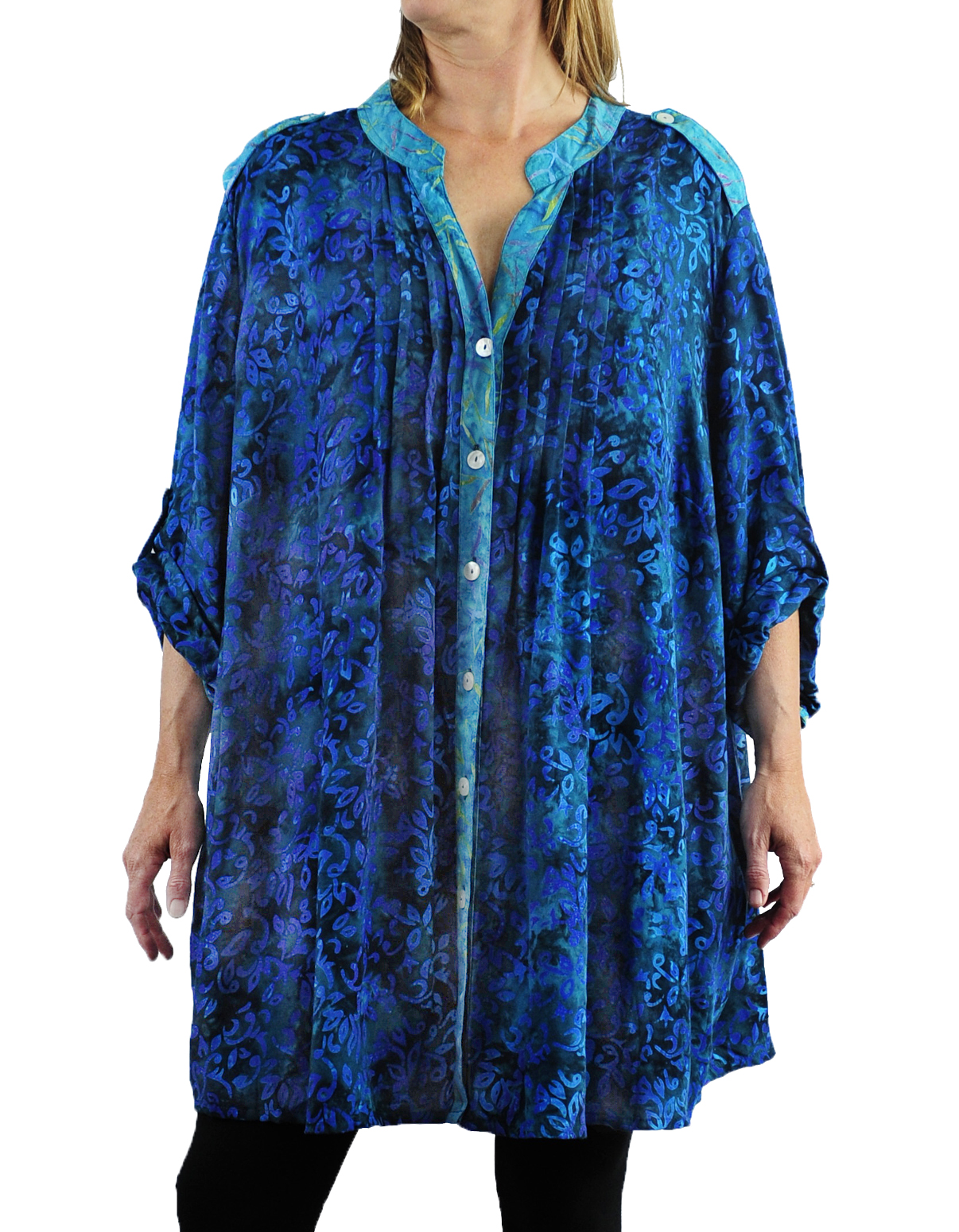 We Be Bop Womens Batik Plus Size Firefly Katherine Blouse